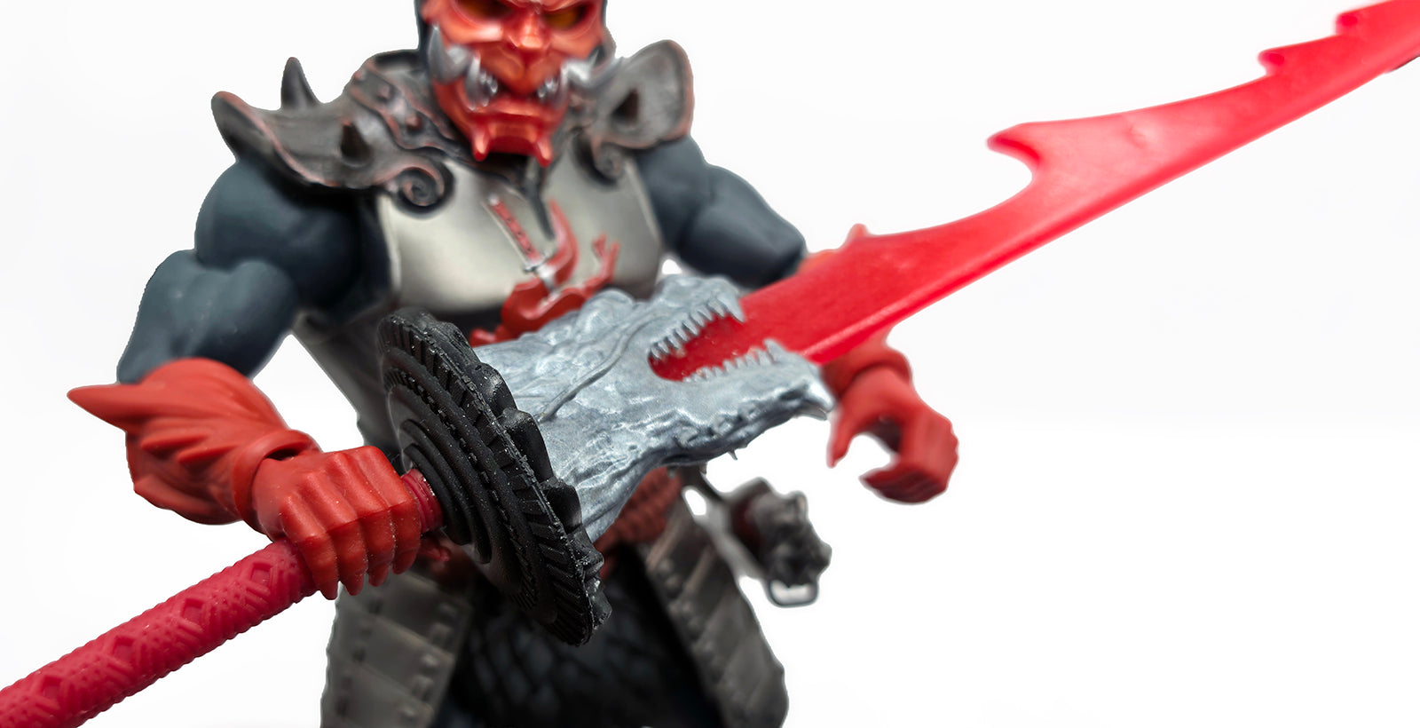 Ninja Warrior Giant Dragon Sword – Black, Silver & Red w/Translucent Red Blade || PRE-ORDER