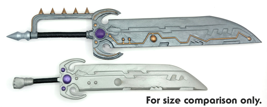 Fist Fighter Giant Mech Battle Sword – Silver w/Metallic Silver & Bronze Accents & Translucent Purple Gems || PRE-ORDER