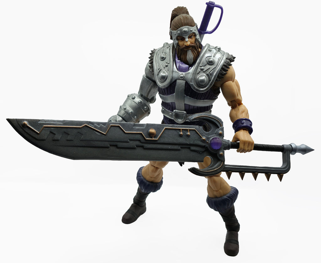 Fist Fighter Giant Mech Battle Sword – Silver w/Metallic Silver & Bronze Accents & Translucent Purple Gems || PRE-ORDER