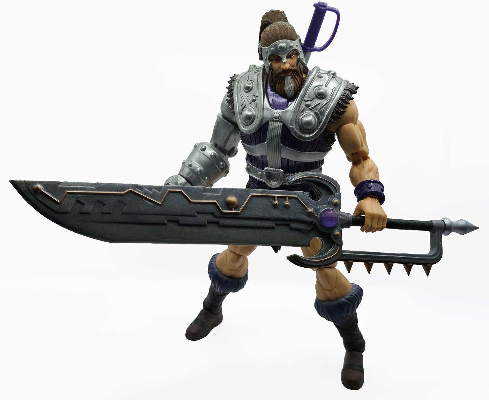 Fist Fighter Giant Mech Battle Sword – Silver w/Metallic Silver & Bronze Accents & Translucent Purple Gems || PRE-ORDER