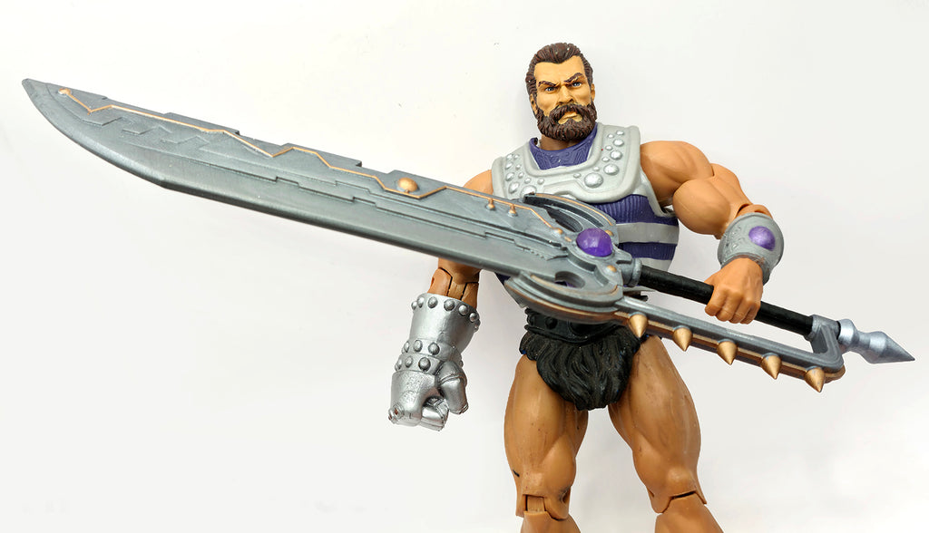 Fist Fighter Giant Mech Battle Sword – Silver w/Metallic Silver & Bronze Accents & Translucent Purple Gems || PRE-ORDER