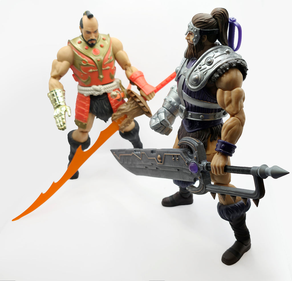 Fist Fighter Giant Mech Battle Sword – Silver w/Metallic Silver & Bronze Accents & Translucent Purple Gems || PRE-ORDER