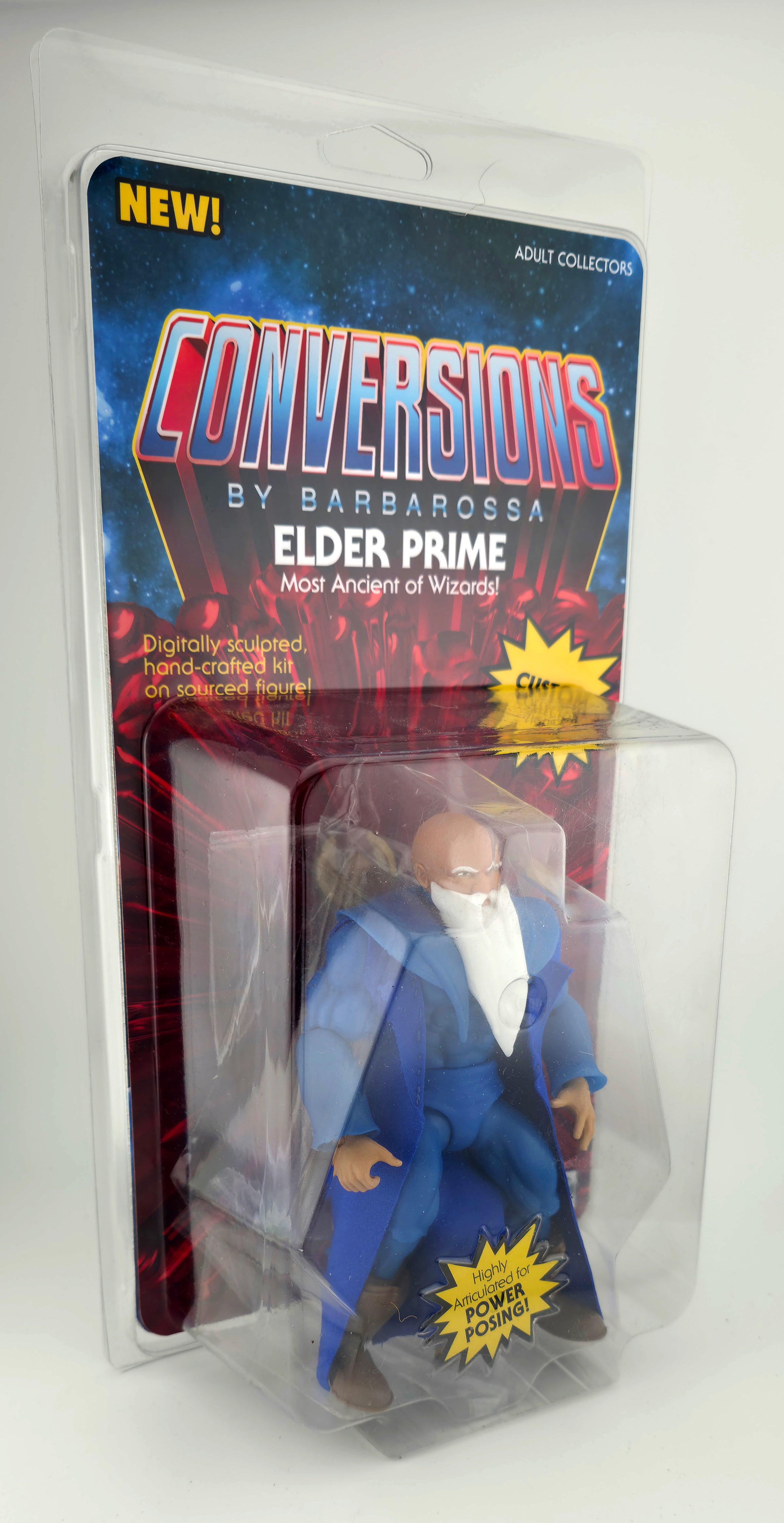 Elder Prime Full Custom Figure in Collector Clamshell w/Cardback Insert || Retro Homage Variant Card 2nd Edition || PRE-ORDER (Copy)