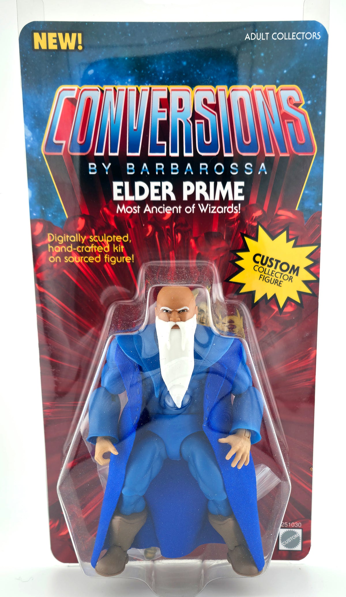 IN STOCK || Elder Prime Full Custom Figure in Collector Slipcase w/Cardback Insert || Retro Homage Variant Card 2nd Edition || Ships Week of Sep 20