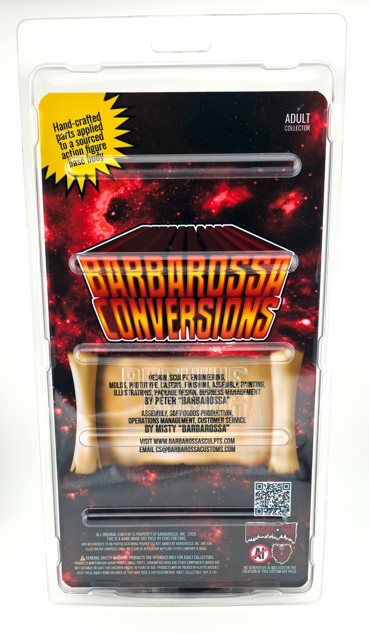 Horrid Overlord Full Custom Figure in Collector Clamshell w/Character Art Cardback || Crimson Classic Variant Head || PRE-ORDER