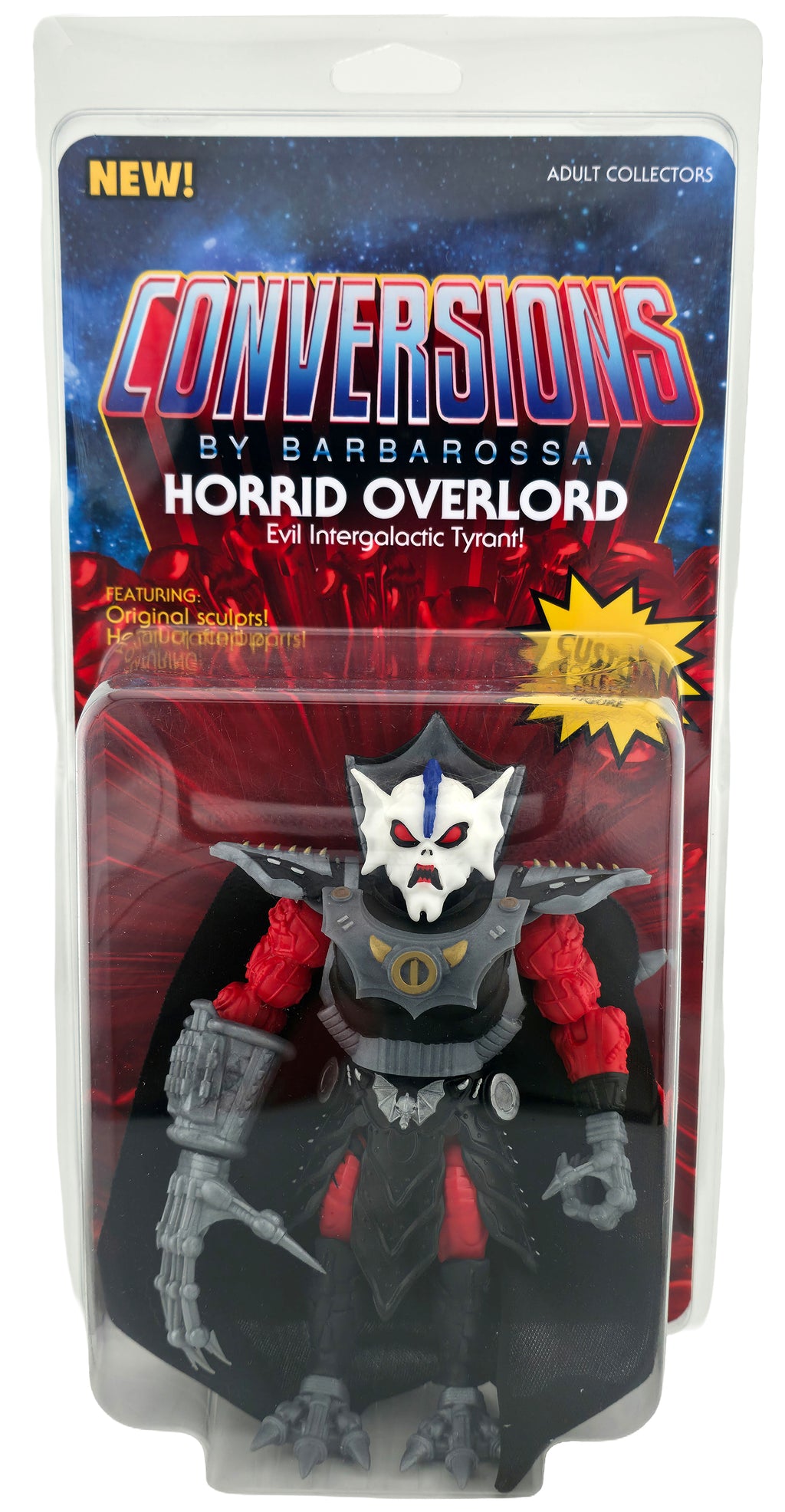 Horrid Overlord Full Custom Figure in Collector Clamshell w/Homage Cardback Insert || Cartoon White Variant Head || PRE-ORDER