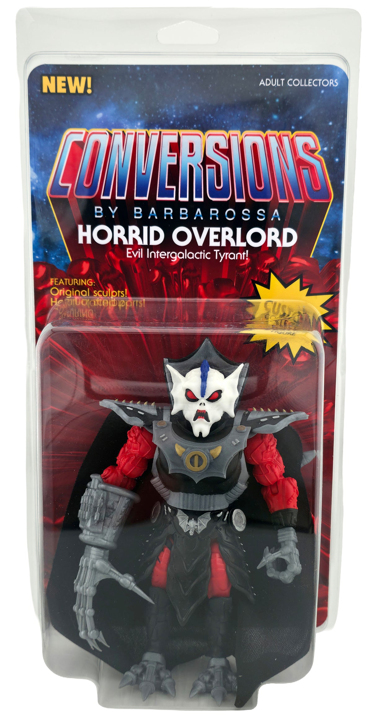Horrid Overlord Full Custom Figure in Collector Clamshell w/Homage Cardback Insert || Cartoon White Variant Head || PRE-ORDER