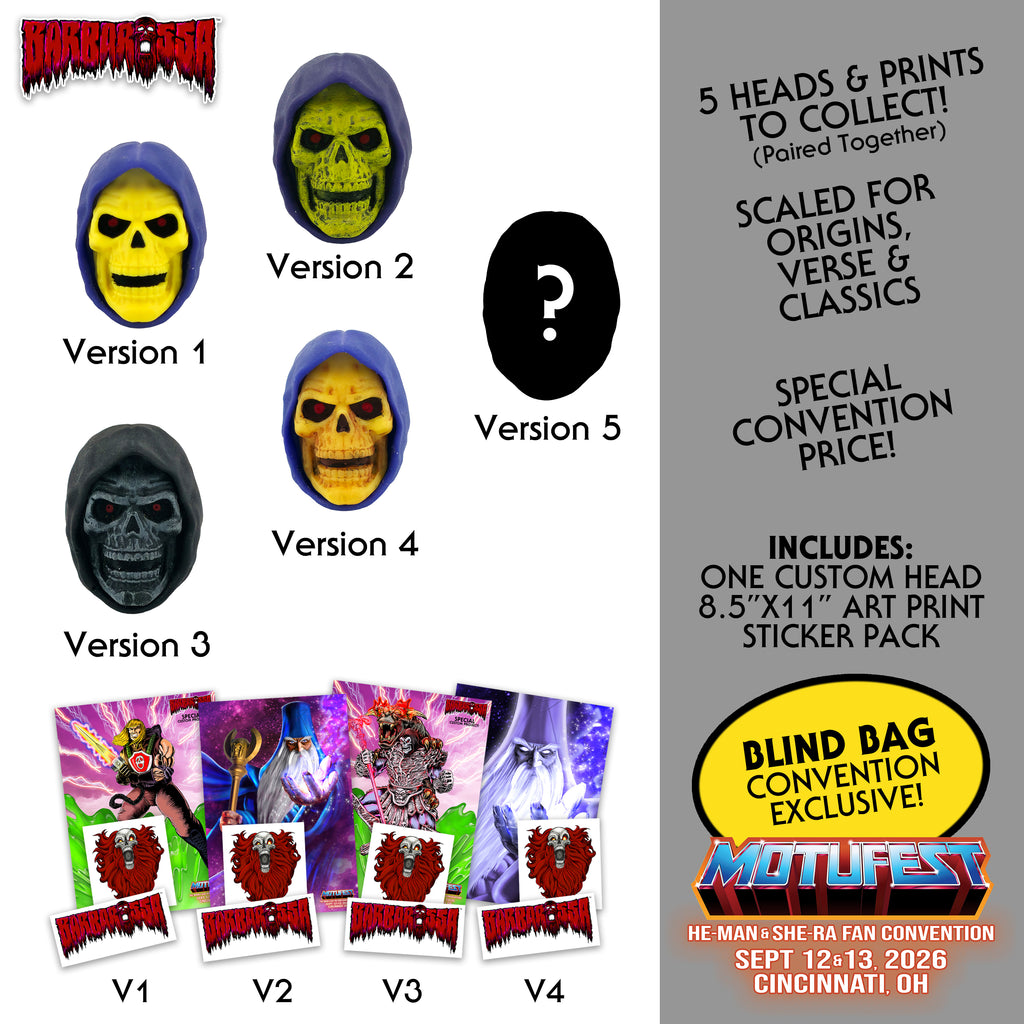 Barbarossa BLIND BAG - MOTUFest 2026 Convention Pack with ONE of FIVE Skeleton Lord Custom Heads || PRE-ORDER for 2026 SHOW PICKUP ONLY! NO SHIPPING!