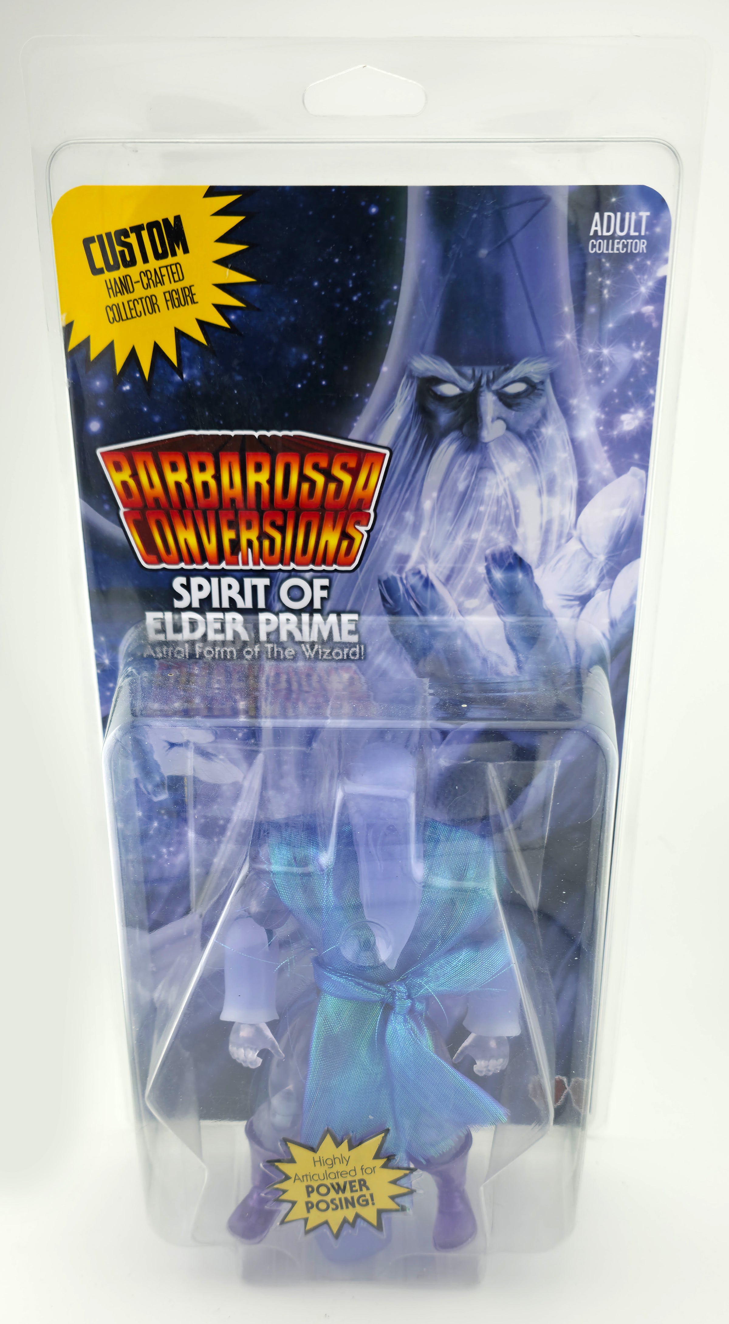 SET OF ALL THREE VARIANTS || Elder Prime Full Custom Figure in Collector Clamshells w/Cardback Inserts || Portrait Art, Retro Homage and Spirit of Elder Prime || PRE-ORDER
