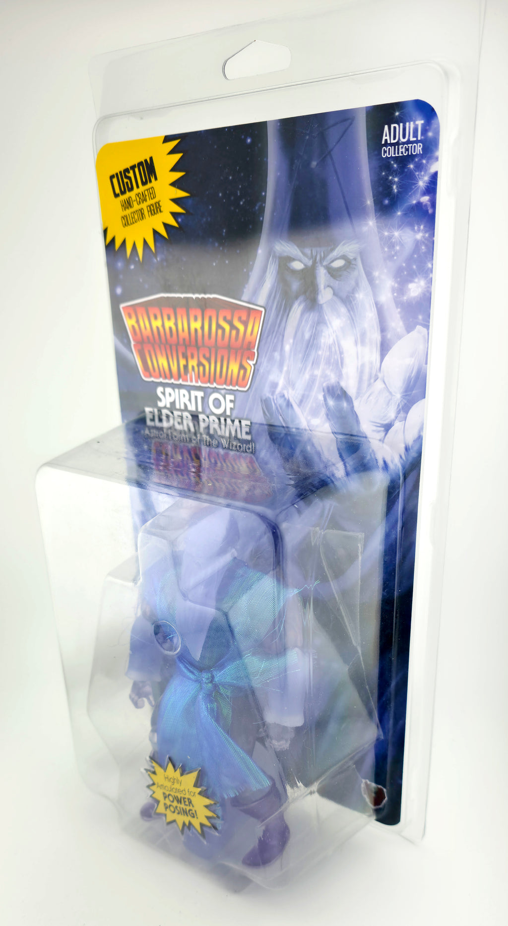 SET OF ALL THREE VARIANTS || Elder Prime Full Custom Figure in Collector Clamshells w/Cardback Inserts || Portrait Art, Retro Homage and Spirit of Elder Prime || PRE-ORDER