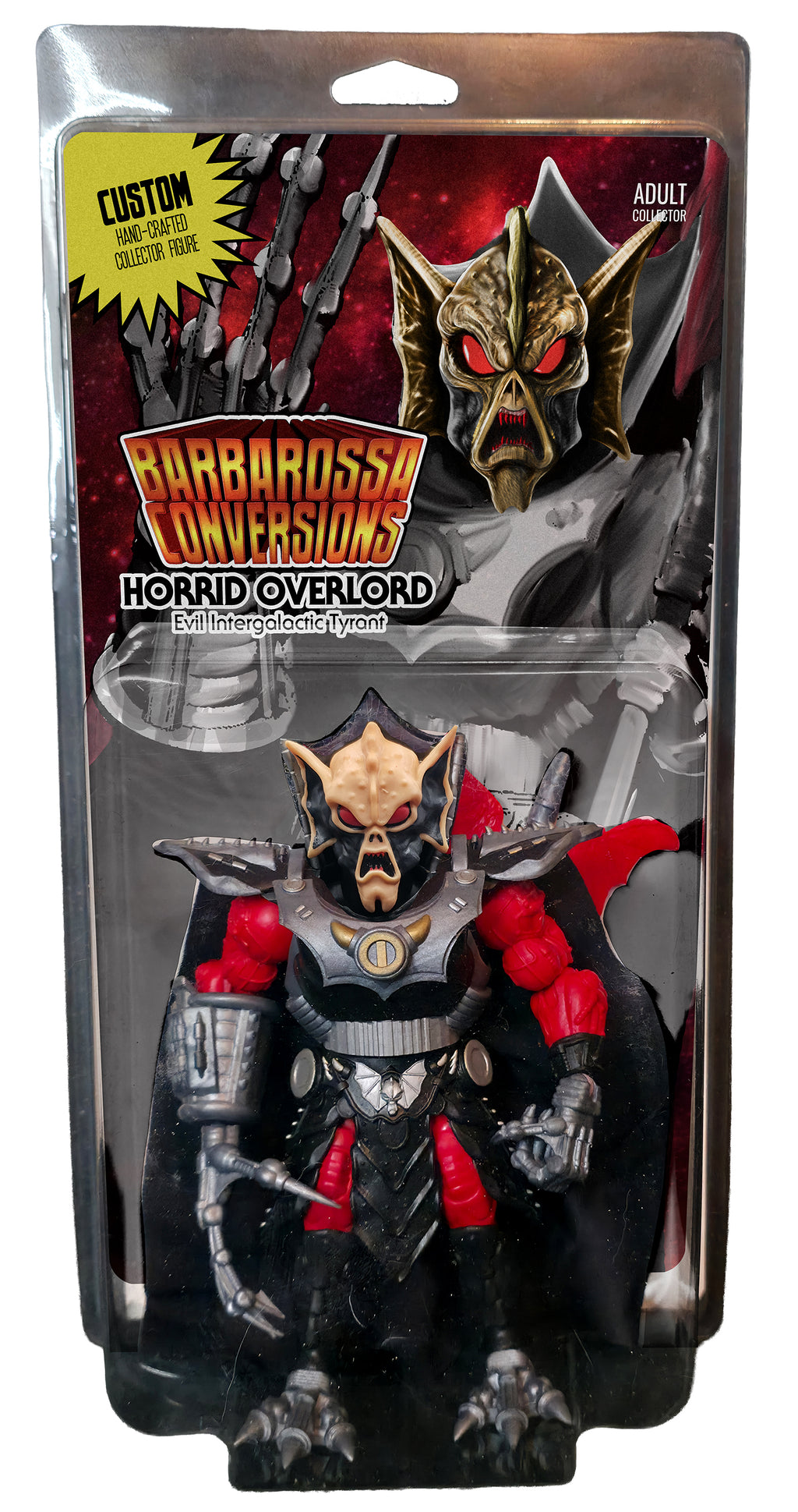 Horrid Overlord Full Custom Figure in Collector Clamshell w/Cardback Insert || Vintage Toy Variant Head || PRE-ORDER